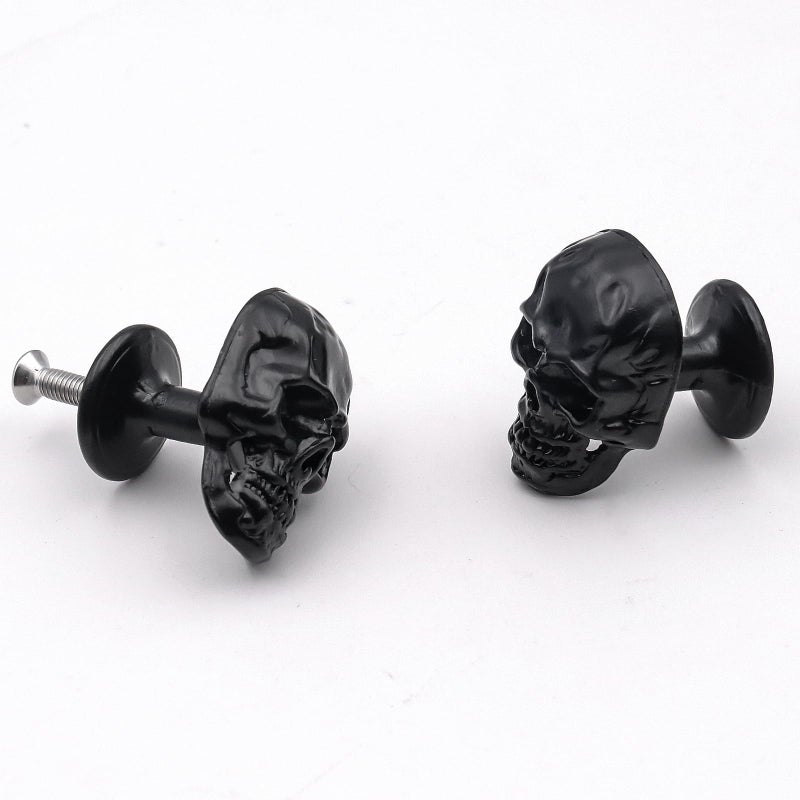FANYUN 4 Pack Skull Skeleton Cabinets Knobs, Single Hole Pull Handle for Drawer Wardrobes Bookcases Dresser Closets Hardware Furniture Decoration (Black) - Image 3