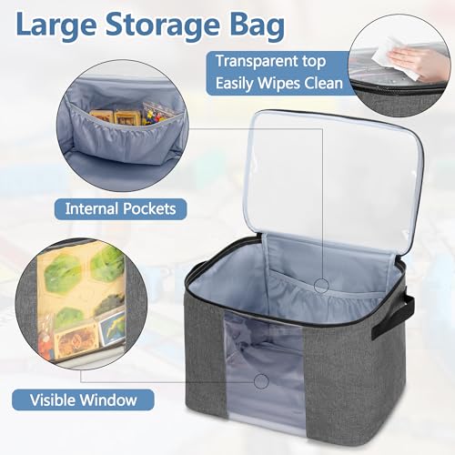 Rexmica Board Game Storage Bag with 6pcs Zipper Bags Board Game Organizer and Storage with Cover for Office Supplies Puzzles Toys Building Blocks Craft Product Educational Math Game Bag - Image 3