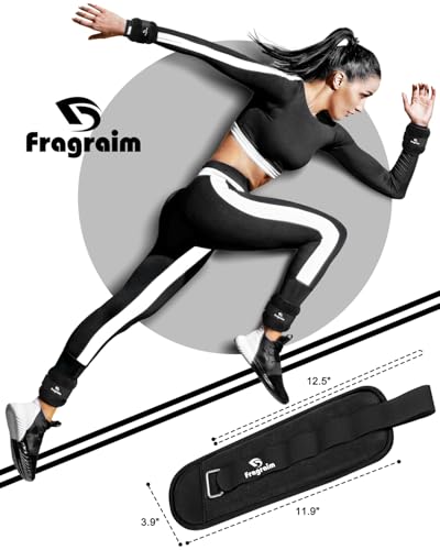 Fragraim أوزان الكاحل، 2 رطل × 2 أوزان للمعصم والساق والذراع للنساء والأطفال والرجال، مريحة وناعمة، قوية جداً، مثالية للرقص والجري والمشي واللياقة البدنية والتمارين والعلاج الطبيعي - أسود - Image 5