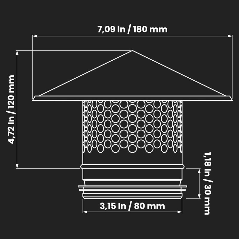 REPA MARKET 6 Inch Round Roof Rain Cap HVAC Vent Galvanized Steel All Weather Chimney Cap Roof Top Round Roof Vent with Rubber Gasket for Perfect Insulation Vent Cover (6'' Inch) - Image 2