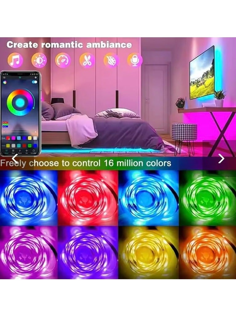 Genzy LED Strips Lights 5M (16.4FT) with Mobile Control and Remote, Bright Colorful, Music Sync Color Changing Strip Lights, App Control, Flexible RGB Color Changing Strip, for Home, Party Decoration - Image 2
