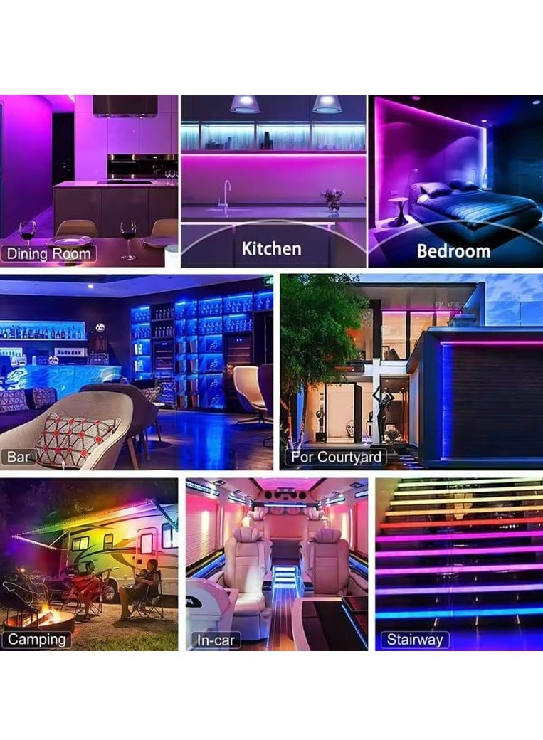 Genzy LED Strips Lights 5M (16.4FT) with Mobile Control and Remote, Bright Colorful, Music Sync Color Changing Strip Lights, App Control, Flexible RGB Color Changing Strip, for Home, Party Decoration - Image 4