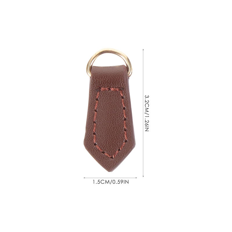 5 قطع من سحابات السوستة الجلدية البنية الأصلية لاستبدال المنزلقات لإصلاح الملابس والحقائب والأمتعة - Image 3