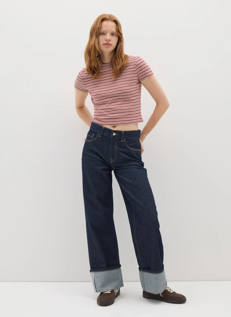 او في اس WOMEN'S MULTICOLOUR PURE COTTON T-SHIRT