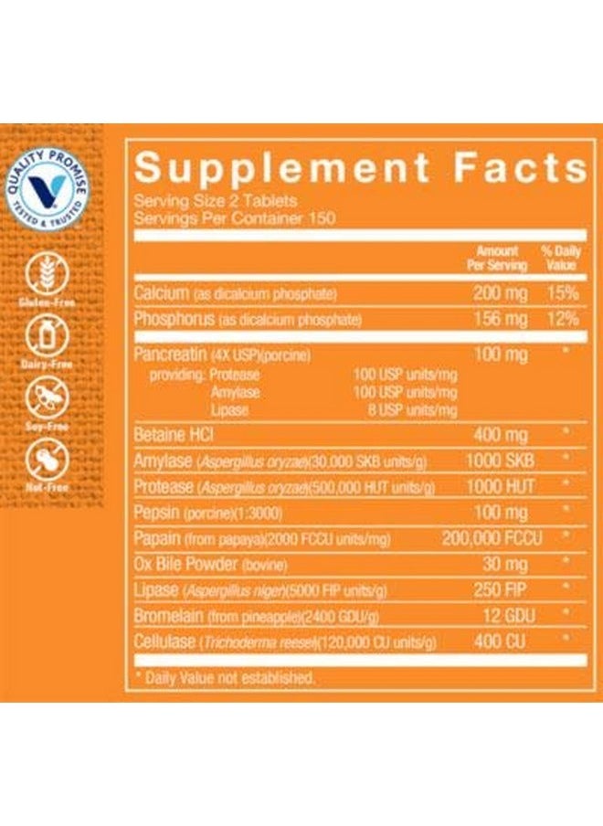 The Vitamin Shoppe - Multi Enzyme Helps Support The Digestion & Absorption Of Protein Carbs & Fat (300 Tablets) - Image 1