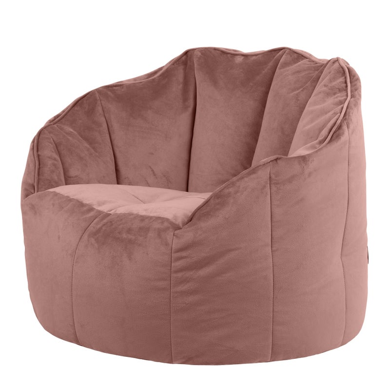 icon Sirena Velvet Bean Bag Chair Dusk Pink Large Adult Bean Bag with Filling Included Accent Chair Living Room Furniture Bedroom Furniture