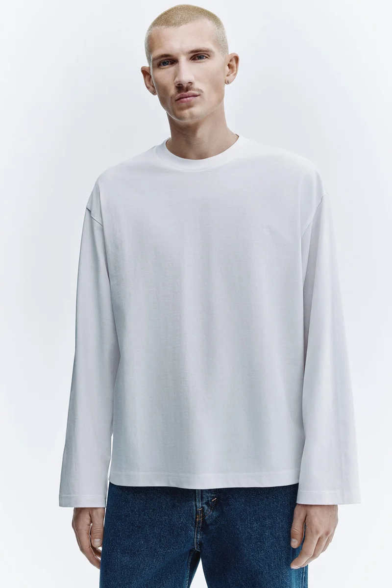 Oversized Fit Long-sleeved jersey top