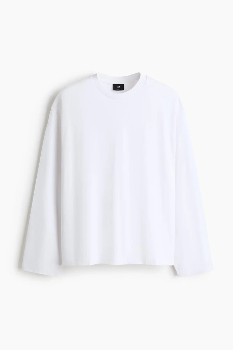 H&M  Oversized Fit Long-sleeved jersey top for Men | Best Price UAE