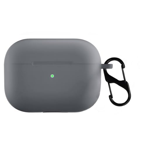 KACA Silicone Soft Case Cover with Keychain for Airpods Pro 2 Case 2022, AirPods Pro 2nd Generation Cover (Grey) - Image 1