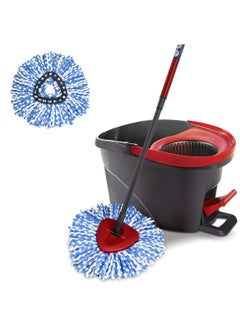 360° Spin Mop and Bucket,  Spin Mop Cleaning System with Adjustable 3 Type Handle, Mop and Bucket with Wringer Set for Home,Wet Dust Mop for Floor Cleaning