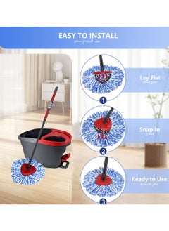 Sharpdo 360° Spin Mop and Bucket,  Spin Mop Cleaning System with Adjustable 3 Type Handle, Mop and Bucket with Wringer Set for Home,Wet Dust Mop for Floor Cleaning  - Image 2