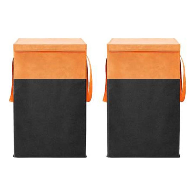 Justandkrafts present multi combo Laundry and Shirt Stacker for cloth and Baby Toy and Cloths Set of 2 OrangeandBlack 