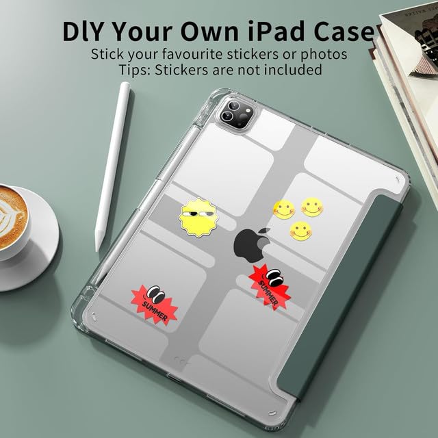 Boxome Tablet Case Cover for Apple iPad 10.2 inch (7th|8th|9th Gen) [Auto Sleep/Wake Cover] [Pencil Holder] [Trifold Stand] [Frosted Back] - Dark Green - Image 3
