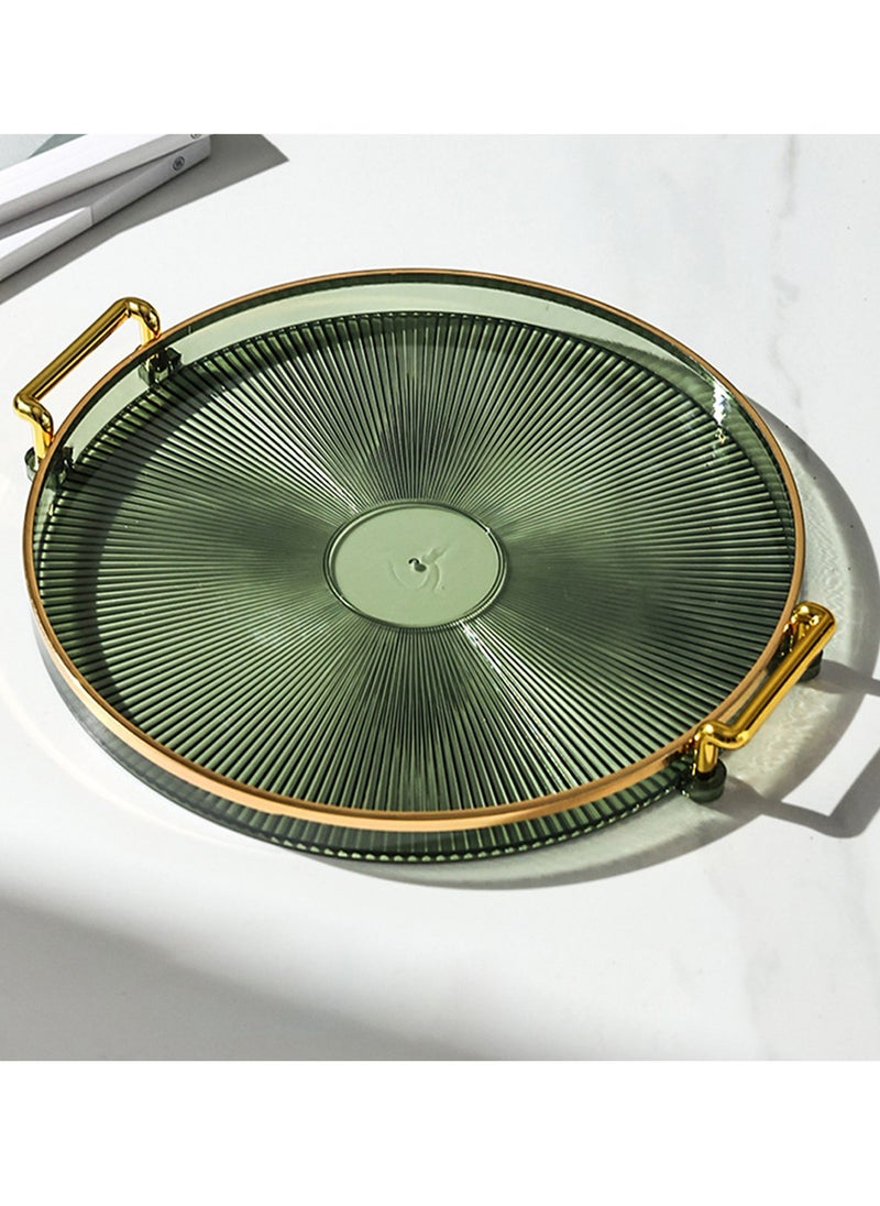 Qiccijoo Serving Trays with Handles Home Decorative Coffee Table Round Tray Ottoman Tray Acrylic Food Tray Fruit Tray Bar Tray Perfume Tray Cocktail Tray（Green） - pzsku/ZBAE30755A184739E21EEZ/45/_/1723541057/3245e9b3-972d-41f6-bb4e-a84ecd5c9fcd