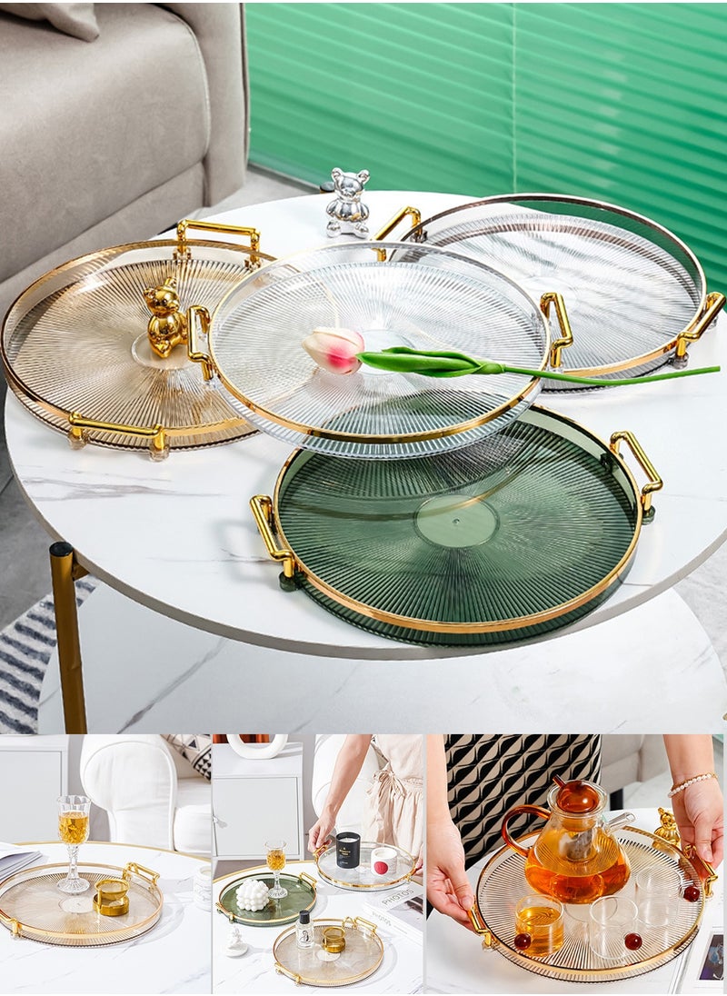 Qiccijoo Serving Trays with Handles Home Decorative Coffee Table Round Tray Ottoman Tray Acrylic Food Tray Fruit Tray Bar Tray Perfume Tray Cocktail Tray（Green） - pzsku/ZBAE30755A184739E21EEZ/45/_/1723541078/7d30058f-24b5-42c0-b392-fa388ff9f19f