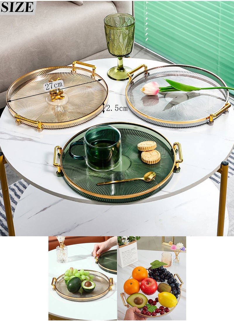 Qiccijoo Serving Trays with Handles Home Decorative Coffee Table Round Tray Ottoman Tray Acrylic Food Tray Fruit Tray Bar Tray Perfume Tray Cocktail Tray（Green） - pzsku/ZBAE30755A184739E21EEZ/45/_/1725367538/852f0bac-c9ea-4f2d-8f4b-472056b814d5