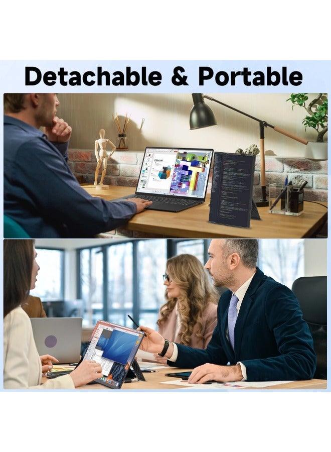 V2COM Laptop Screen Extender, 15.6'' FHD 1080P IPS Portable Monitor for Laptops 13-17.5", Detachable Screen, USB-C Plug and Play Laptop Monitor Extender for Windows/Mac/Android - Image 3