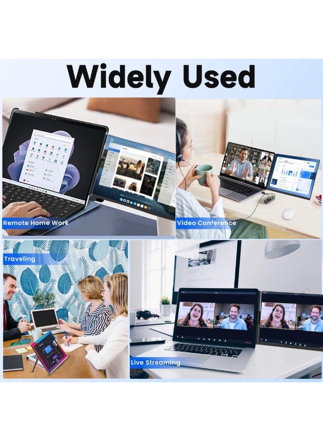V2COM Laptop Screen Extender, 15.6'' FHD 1080P IPS Portable Monitor for Laptops 13-17.5", Detachable Screen, USB-C Plug and Play Laptop Monitor Extender for Windows/Mac/Android - Image 5