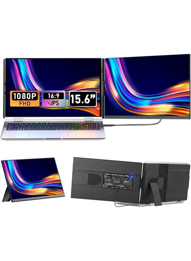 V2COM Laptop Screen Extender, 15.6'' FHD 1080P IPS Portable Monitor for Laptops 13-17.5", Detachable Screen, USB-C Plug and Play Laptop Monitor Extender for Windows/Mac/Android - Image 1