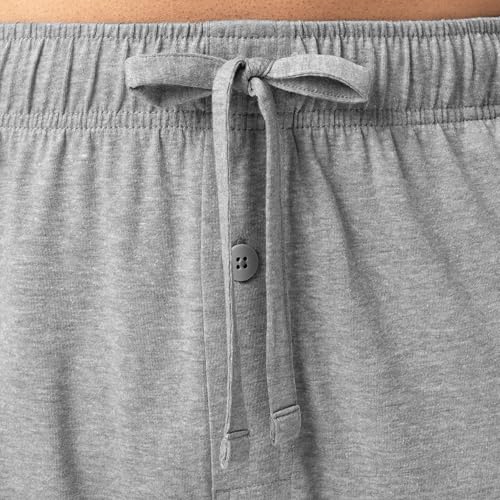 Fruit of the Loom Men's 2-Piece Jersey Knit Pajama Set, Navy/Grey Heather, Large - Image 3