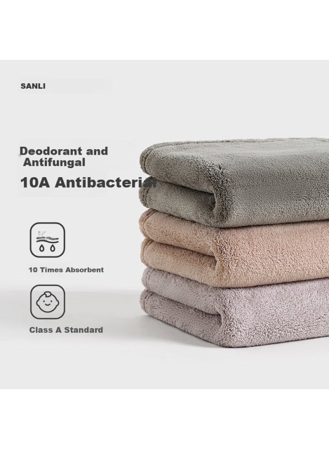 Sanli 10a Antibacterial Quick-dry Towel For Men, Special For Bathing, Non-shedding, Absorbent, For Washing Face And Wiping Hands, Set Of 3 - Image 1