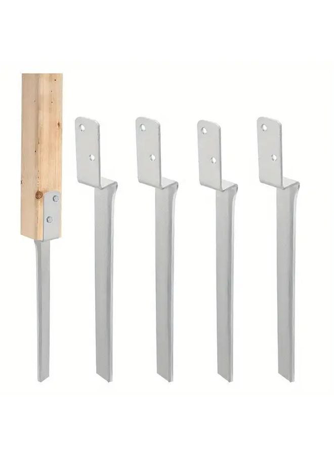 4pcs Heavy Duty Galvanized Steel Ground Anchors No Concrete Required Rust Proof - Image 2