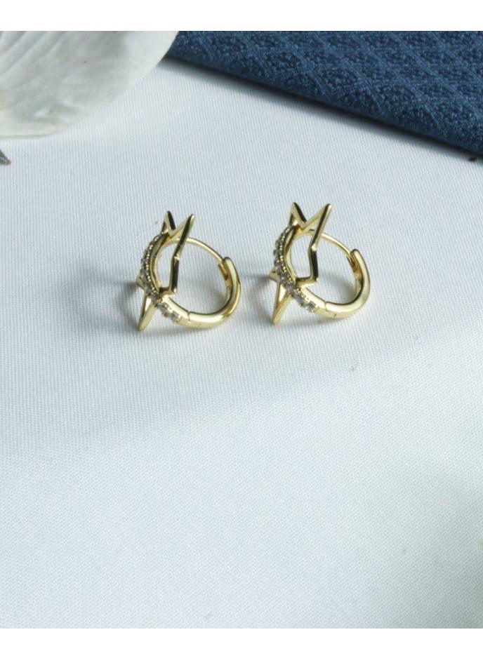 R-K49 Elegant gold plated star-shaped women's earring - Image 2