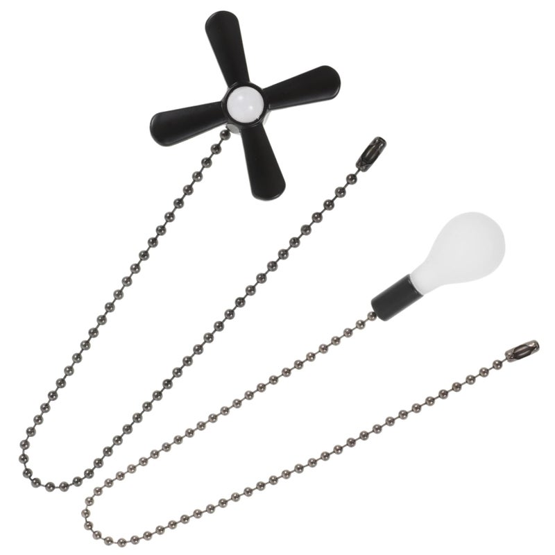 Stainless Steel Fan Pull Chain Glass Pendant Light Fixture For Ceiling Fan Decor - Image 2