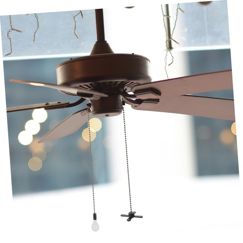 Stainless Steel Fan Pull Chain Glass Pendant Light Fixture For Ceiling Fan Decor - Image 3