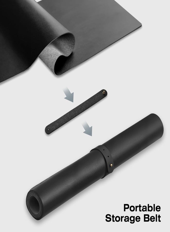 MONOMI Large Desk Mat 47.2" x 23.6",Leather Desk mat,Desk matt for Desktop,Large Mouse Pad,Office Desk mat,Waterproof Desk Blotter pad for Office&Home(Black) - Image 4