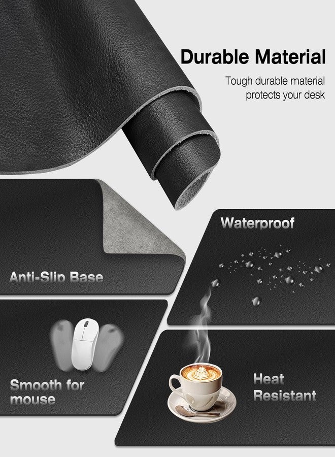 MONOMI Large Desk Mat 47.2" x 23.6",Leather Desk mat,Desk matt for Desktop,Large Mouse Pad,Office Desk mat,Waterproof Desk Blotter pad for Office&Home(Black) - Image 3