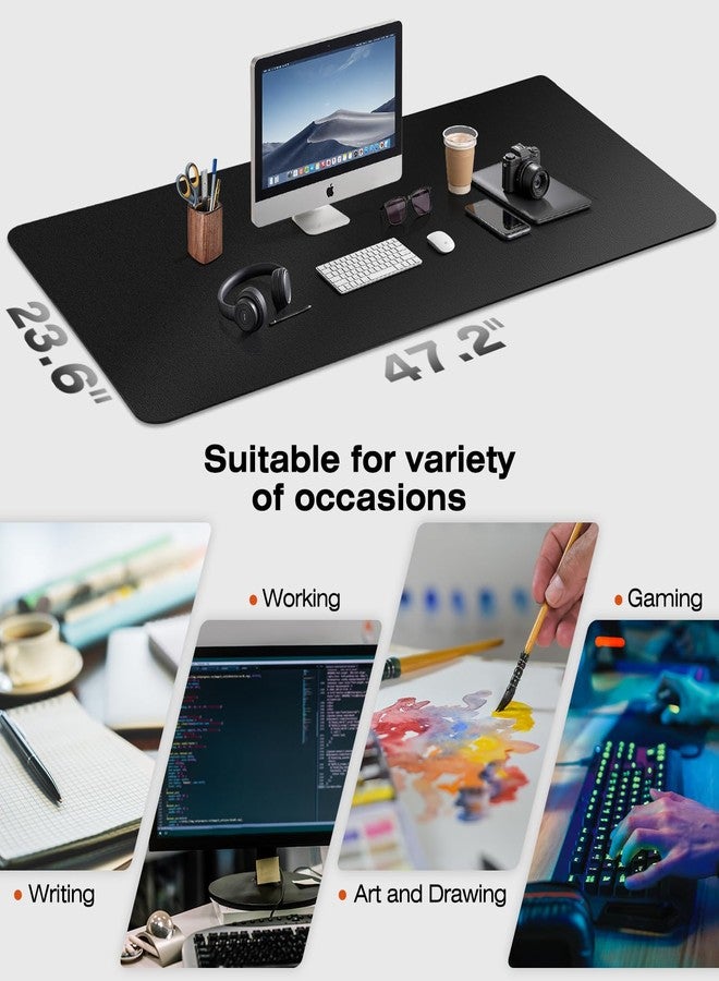 MONOMI Large Desk Mat 47.2" x 23.6",Leather Desk mat,Desk matt for Desktop,Large Mouse Pad,Office Desk mat,Waterproof Desk Blotter pad for Office&Home(Black) - Image 5
