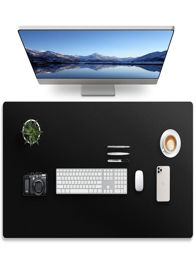 MONOMI Large Desk Mat 47.2" x 23.6",Leather Desk mat,Desk matt for Desktop,Large Mouse Pad,Office Desk mat,Waterproof Desk Blotter pad for Office&Home(Black) - Image 1