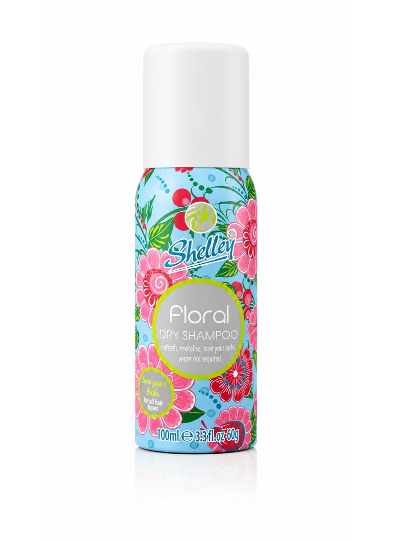 Shelley Floral Dry Shampoo - Instantly Refreshes Hair, Absorbs Oil & Adds Volume - 100ml - Image 1