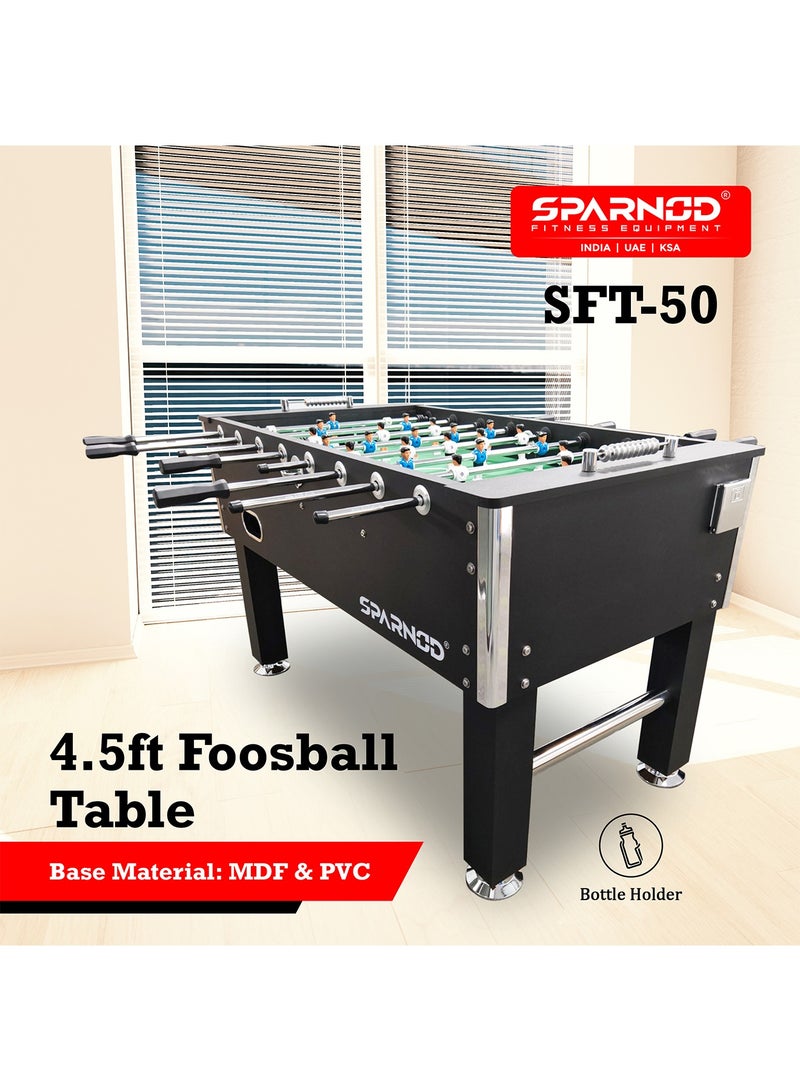 Sparnod Fitness Sparnod Fitness SFT-50 4.5FT Professional Foosball Table – Durable MDF & PVC, 22 Player, Adjustable Steel Leg Leveler's, 8 PVC End Cap Rods, Includes 2 Balls & Chrome Cup Holders Ideal for Game Rooms  - Image 2