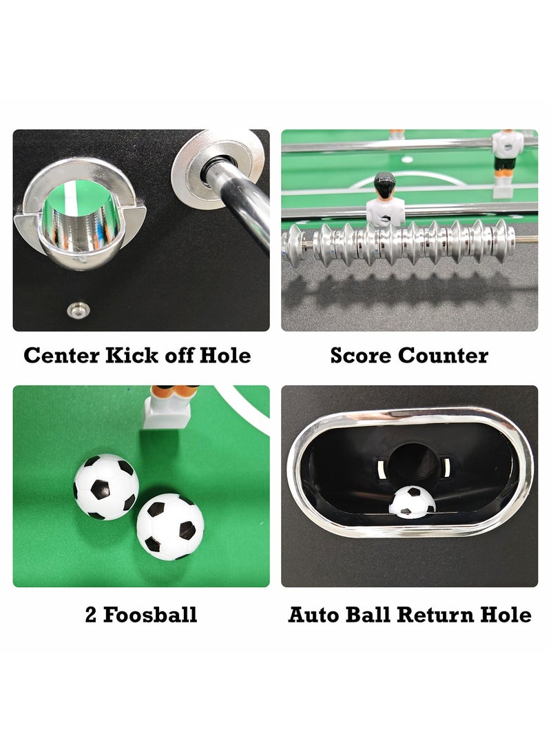 Sparnod Fitness Sparnod Fitness SFT-50 4.5FT Professional Foosball Table – Durable MDF & PVC, 22 Player, Adjustable Steel Leg Leveler's, 8 PVC End Cap Rods, Includes 2 Balls & Chrome Cup Holders Ideal for Game Rooms  - Image 4