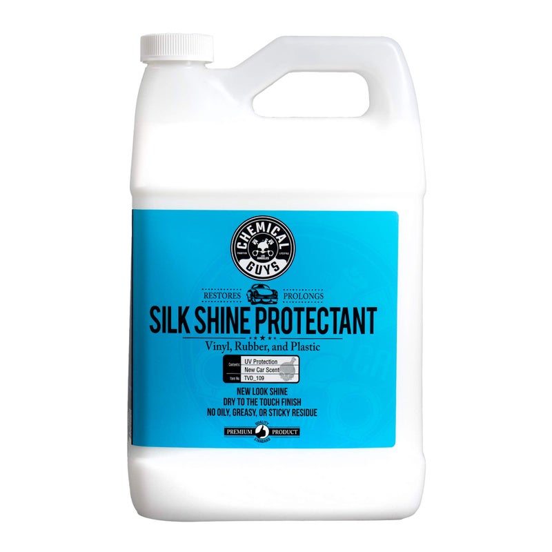 Chemical Guys TVD_109 Silk Shine Sprayable DryToTheTouch Dressing and Protectant for Tires Trim Vinyl Plastic and More Safe for Cars Trucks Motorcycles RVs  More 128 fl oz 1 Gallon