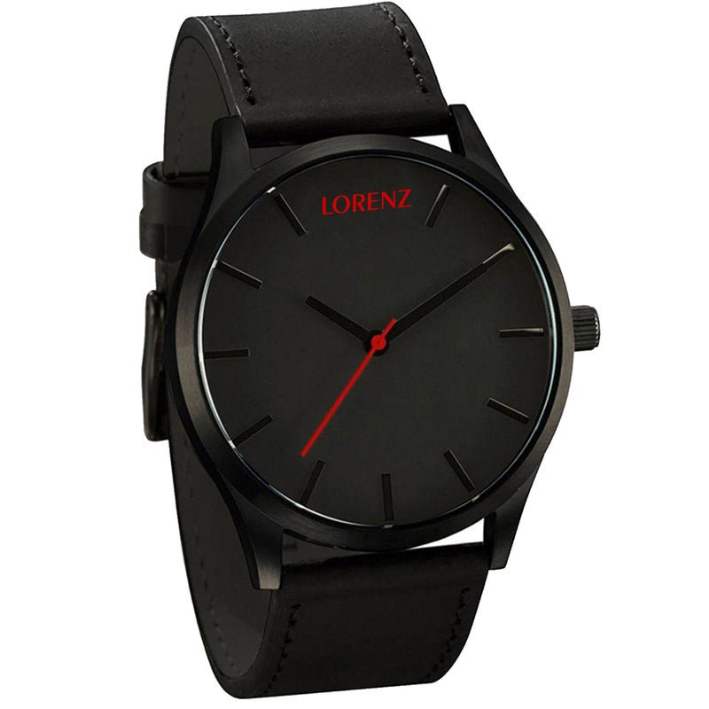 LORENZ Black Dial Slim Fit Analog Quartz Watch for Men - Image 2