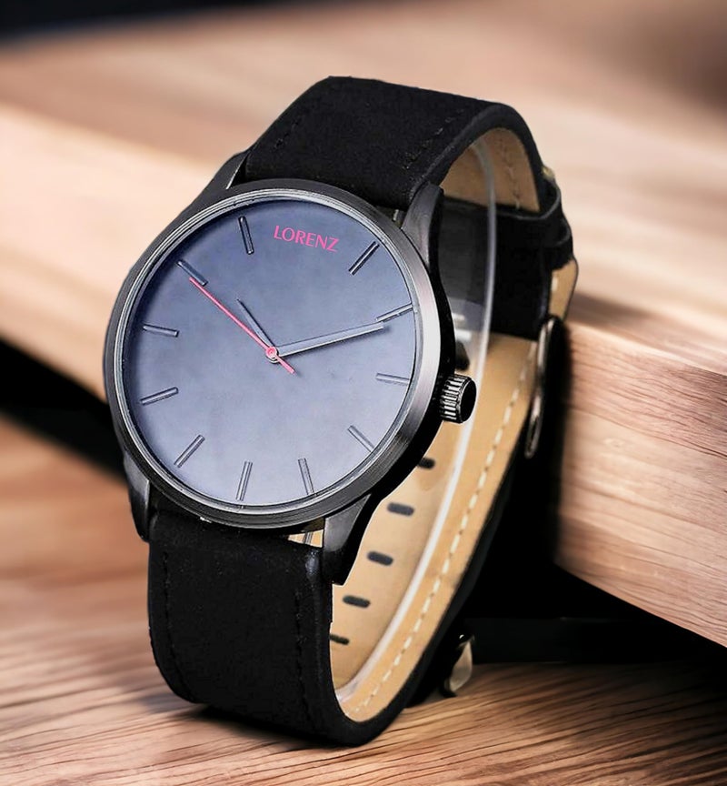 LORENZ Black Dial Slim Fit Analog Quartz Watch for Men - Image 5