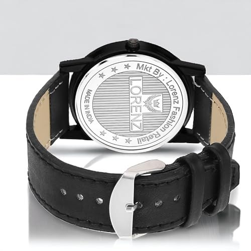 LORENZ Black Dial Slim Fit Analog Quartz Watch for Men - Image 4