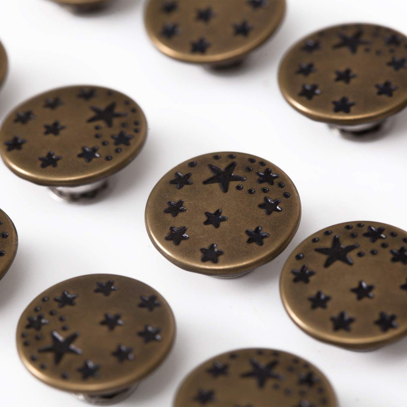 MASONEE 20 Sets 17mm Replacement Jeans Buttons Pants Metal Button Snap Denim Buttons Replacement Kit Suspender No Sew Buttons with Rivets - Image 5