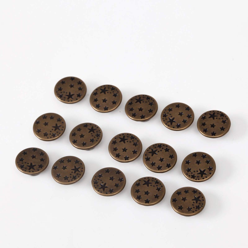 MASONEE 20 Sets 17mm Replacement Jeans Buttons Pants Metal Button Snap Denim Buttons Replacement Kit Suspender No Sew Buttons with Rivets - Image 4