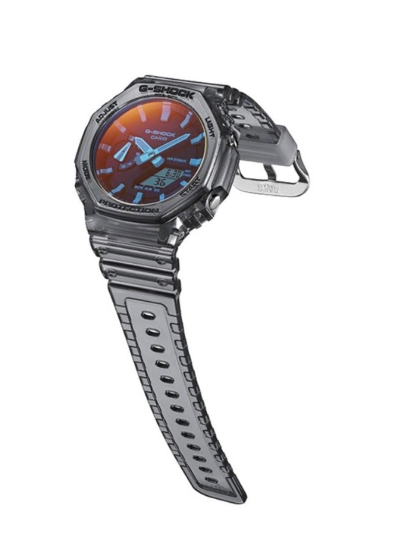 CASIO 2100 series 200m waterproof depth Shi Ying movement resin strap Japanese and Korean men's watch blue dial - Image 2