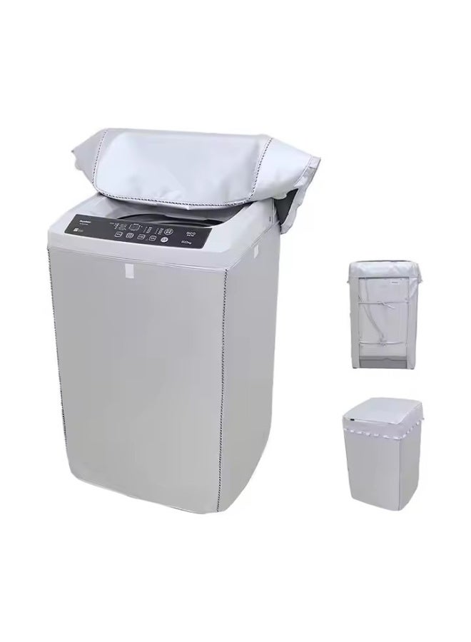 DUNISO Top Load Washing Machine Cover, Double-Side Silver Coated Fabric Waterproof Sunscreen Dust-Proof Cover ,Silver Coating Oxford Cloth Wave Wheel Washing Machine Cover，Washing Machine Washer Dryer Cover Waterproof Sun-resistant Dust Cover - Image 1
