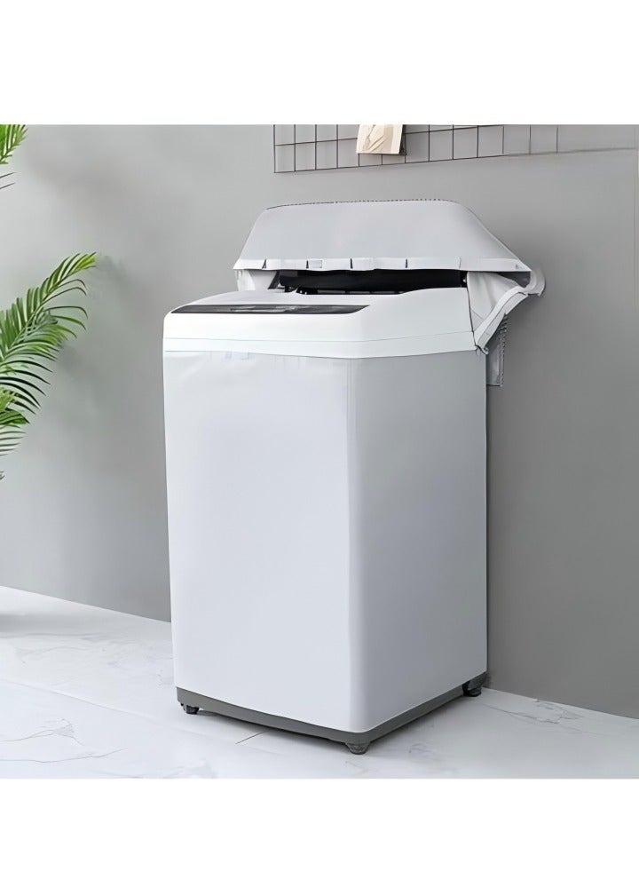 DUNISO Top Load Washing Machine Cover, Double-Side Silver Coated Fabric Waterproof Sunscreen Dust-Proof Cover ,Silver Coating Oxford Cloth Wave Wheel Washing Machine Cover，Washing Machine Washer Dryer Cover Waterproof Sun-resistant Dust Cover - Image 2
