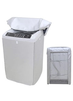 DUNISO Washing machine cover, silver plated Oxford fabric waterproof, dustproof, and sunscreen cover, suitable for fully automatic drum and pulsator washing machine dryer cover, silver (XL)  - Image 1