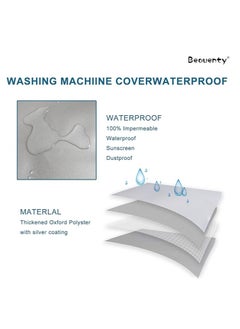 DUNISO Washing machine cover, silver plated Oxford fabric waterproof, dustproof, and sunscreen cover, suitable for fully automatic drum and pulsator washing machine dryer cover, silver (XL)  - Image 3