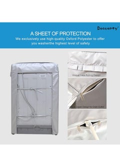 DUNISO Washing machine cover, silver plated Oxford fabric waterproof, dustproof, and sunscreen cover, suitable for fully automatic drum and pulsator washing machine dryer cover, silver (XL)  - Image 4