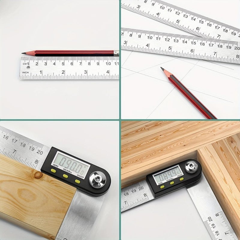8 Inch Digital Angle Finder Ruler Woodworking Protractor Tool with Large LCD Display - Image 4