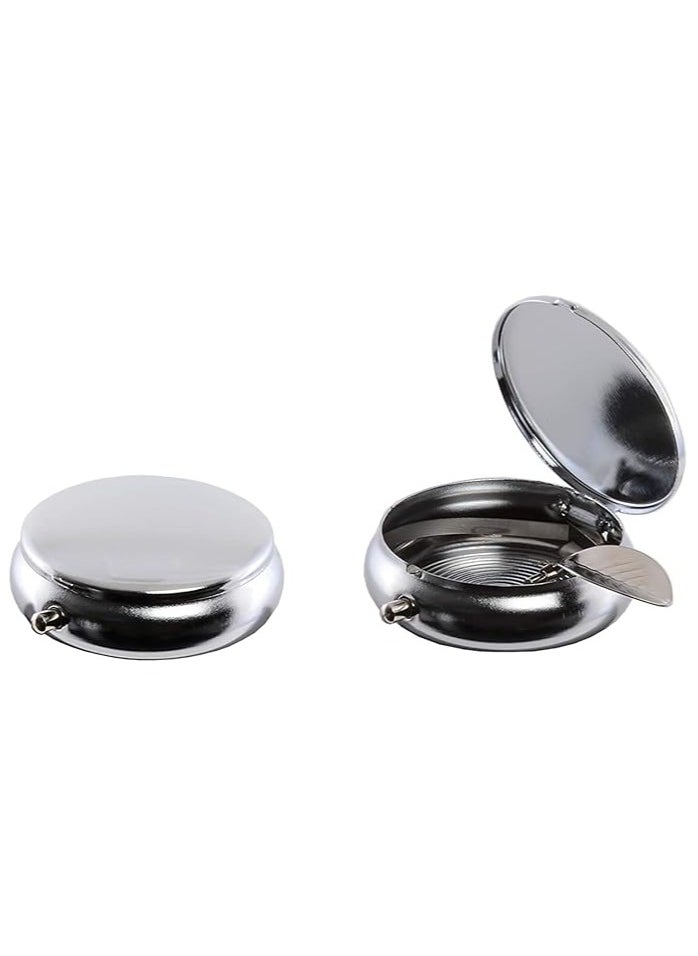Generic - Round metal ashtray pocket, polished, 50mm in diameter - Image 1